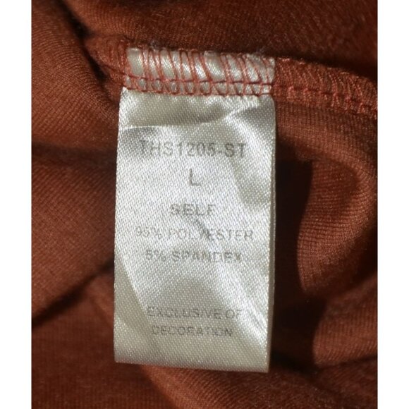 THML Fall Women Size L Corduroy Orange Rust Puff Short Sleeve Top Shirt Soft - Picture 8 of 9